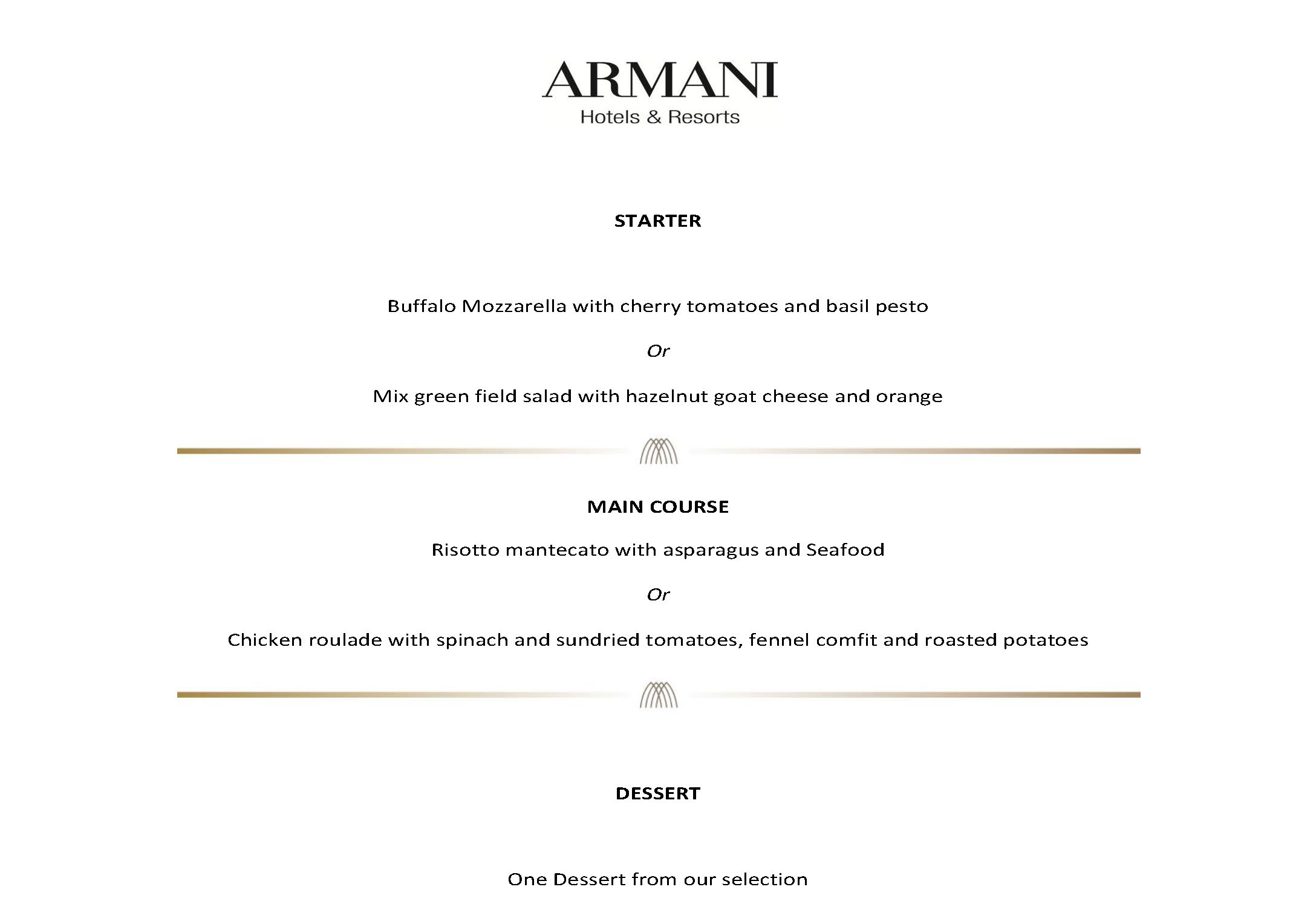 Burj Khalifa Tickets 3 Course Meal at Armani Deli Dinner